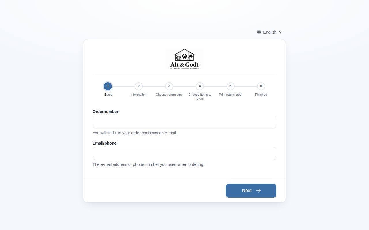Return-to-sender order view